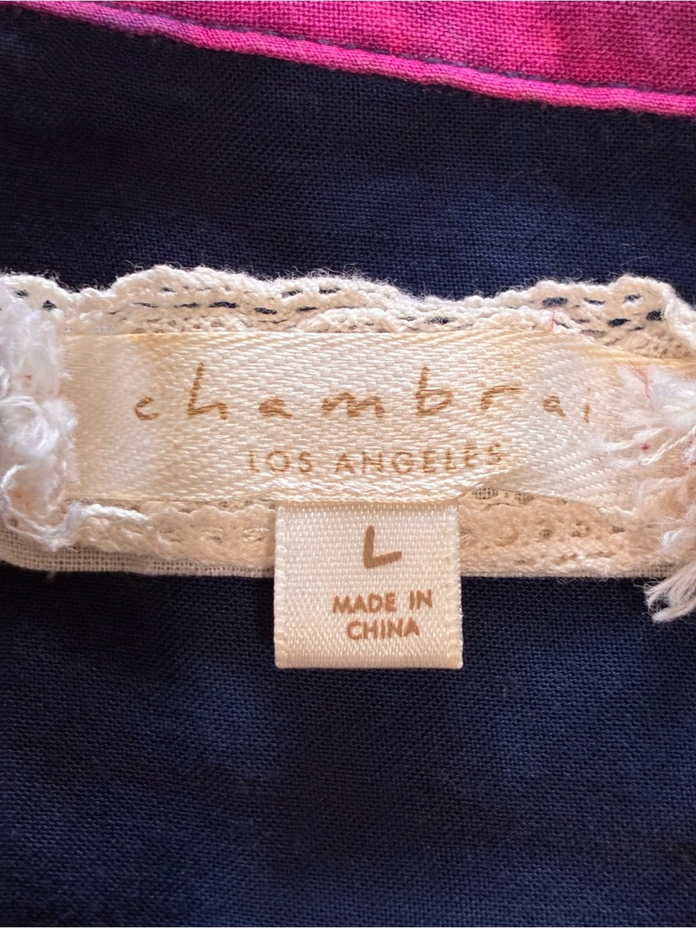 CHAMBRAI LOS ANGELES Blouse Women's Sz L Colorful Tie Dye Cap Sleeve Button Down - Picture 9 of 11